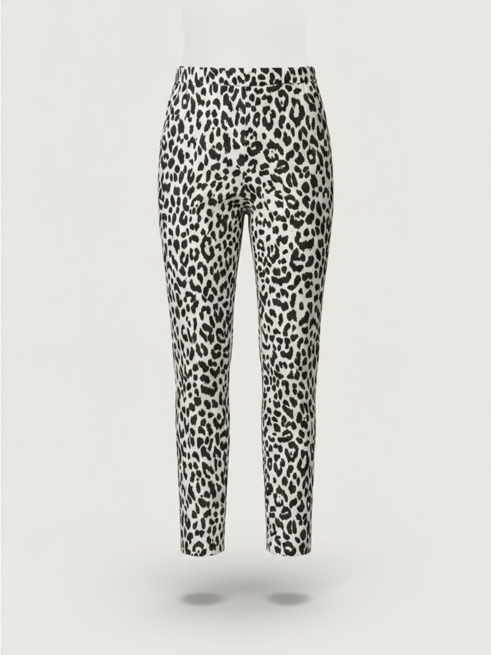J.Crew Leopard Print Pixie Ankle Pants Size 2 Black White Stretch Slim Leg